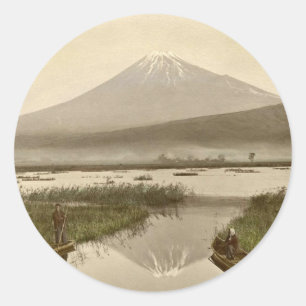 Fuji aus Kashiwabara Vintages Foto Runder Aufkleber