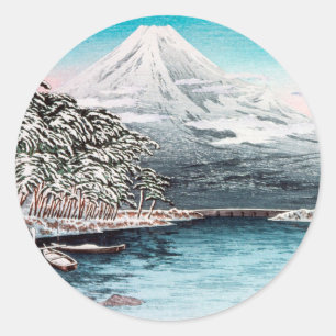 Fuji aus Tagonoura, Snow Hiroaki Takahashi Runder Aufkleber