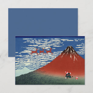 Fuji-Berge an Weihnachten, Vintage Japanische Kuns Einladung