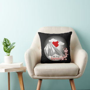 Fuji Cherry Blossom Abstrakte Landschaft Kissen