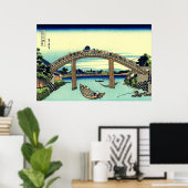 Fuji durch die Mannenbrücke in Fukagawa Poster (Heimbüro)