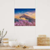 Fuji-Gebirge und Kirschblüten im Frühling in Japan Poster (Küche)
