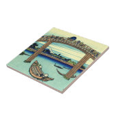 Fuji gesehen durch die Mannen Brücke bei Fukagawa Fliese (Seite)