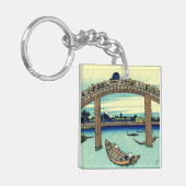 Fuji gesehen durch die Mannen Brücke bei Fukagawa Schlüsselanhänger (Vorderseite links)