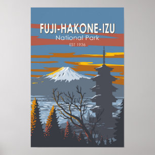 Fuji-Hakone-Izu Nationalpark Japan Art Vintag Poster