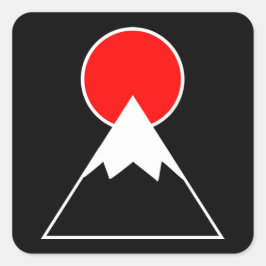 Fuji inspiriert quadratischer aufkleber