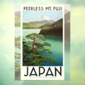 Fuji Japan Reiseplakat Vintage Kunst Fensteraufkleber (Blatt 3)