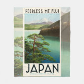 Fuji Japan Reiseplakat Vintage Kunst Fleecedecke (Vorderseite)