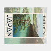 Fuji Japan Reiseplakat Vintage Kunst Fleecedecke (Vorderseite (Horizontal))