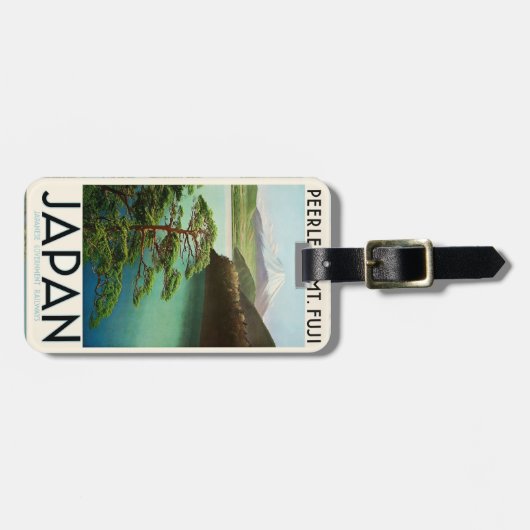 Fuji Japan Reiseplakat Vintage Kunst Gepäckanhänger (Vorderseite horizontal)