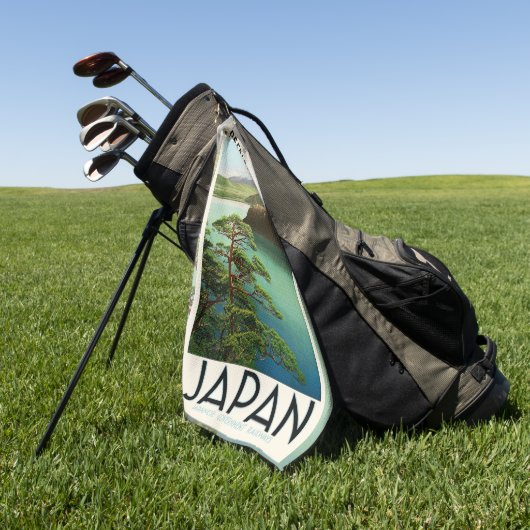 Fuji Japan Reiseplakat Vintage Kunst Golfhandtuch (Gras)