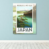 Fuji Japan Reiseplakat Vintage Kunst Leinwanddruck (Insitu (Holzboden))