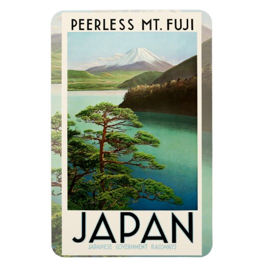 Fuji Japan Reiseplakat Vintage Kunst Magnet (Vertikal)