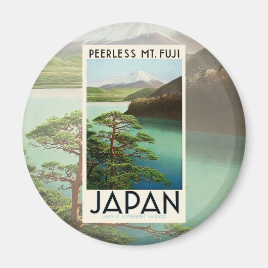 Fuji Japan Reiseplakat Vintage Kunst Magnet (Vorne)