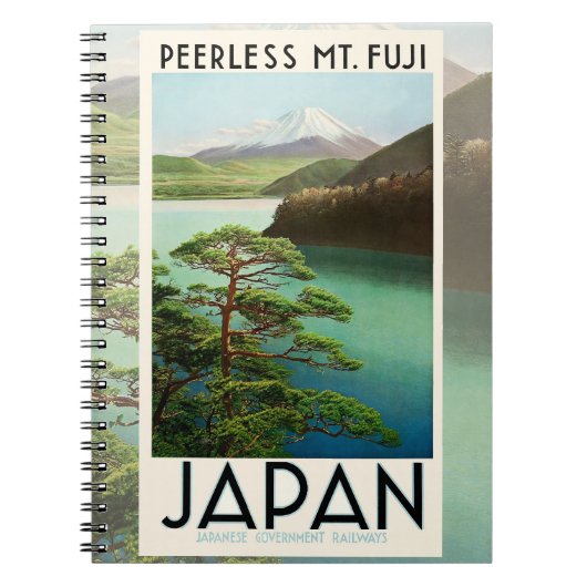 Fuji Japan Reiseplakat Vintage Kunst Notizblock (Vorderseite)