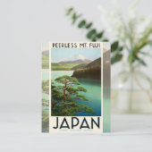 Fuji Japan Reiseplakat Vintage Kunst Postkarte (Stehend Vorderseite)
