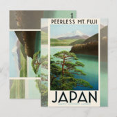 Fuji Japan Reiseplakat Vintage Kunst Postkarte (Vorne/Hinten)