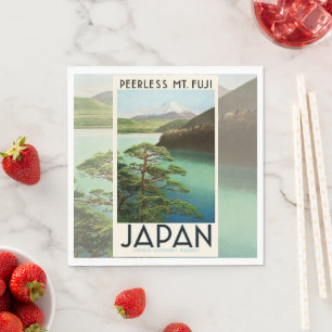 Fuji Japan Reiseplakat Vintage Kunst Serviette