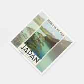 Fuji Japan Reiseplakat Vintage Kunst Serviette (Ecke)