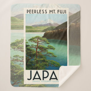 Fuji Japan Reiseplakat Vintage Kunst Sherpadecke
