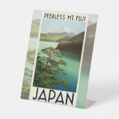 Fuji Japan Reiseplakat Vintage Kunst Sockelschild (Vorderseite)