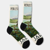 Fuji Japan Reiseplakat Vintage Kunst Socken (Rechts)