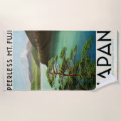 Fuji Japan Reiseplakat Vintage Kunst Strandtuch (Vorderseite)