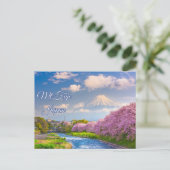 Fuji Japan River, Cherry Blossom Spring Postkarte (Stehend Vorderseite)