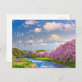 Fuji Japan River, Cherry Blossom Spring Postkarte (Vorne/Hinten)