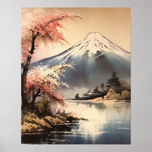 Fuji Japanese Art Print Poster (Vorne)
