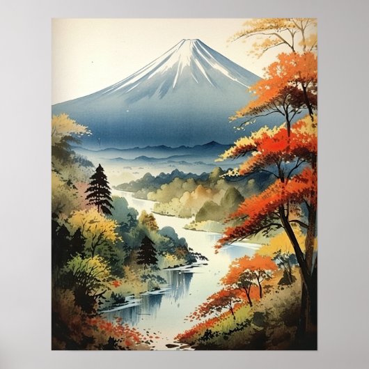 Fuji Japanese Art Print Poster (Vorne)