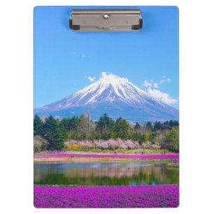 Fuji Lake Pink Blume Klemmbrett