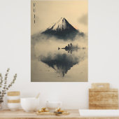 FUJI - Minimalist Sumi-e Ink Poster (Küche)
