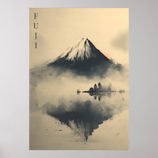 FUJI - Minimalist Sumi-e Ink Poster (Vorne)