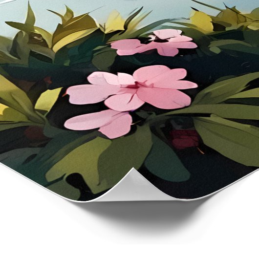 Fuji mit Kirschblüten Poster (Ecke)