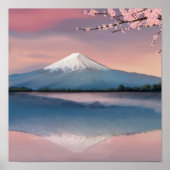 Fuji mit Kirschblüten Poster (Vorne)