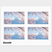 Fuji Mountain | Kawaguchiko-See | Frühjahr in Japa Rechteckiger Aufkleber (Blatt)