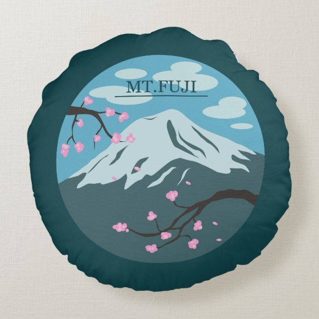 Fuji Rundes Kissen (Rückseite)