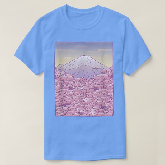 Fuji Sakura Tree Japanischer Kirschblossom Berg T-Shirt (Design vorne)