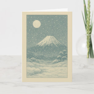 Fuji san im Winter Japanische Weihnachtskarte Feiertagskarte