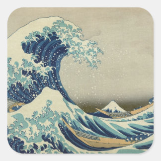 Fuji-Sicht 01 Quadratischer Aufkleber