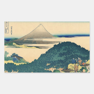 Fuji-Sicht 06 Rechteckiger Aufkleber