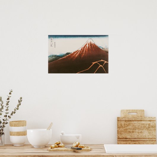 Fuji über dem Blitz' Poster (Küche)