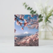 Fuji und Kirschbaum Postkarte (Stehend Vorderseite)