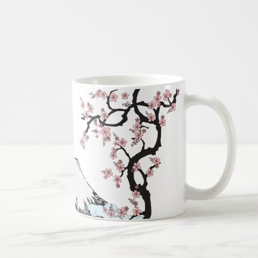 Fuji und Kirschblüte Kaffeetasse (Rechts)