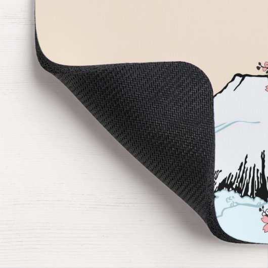 Fuji und Kirschblüte Mousepad (Ecke)