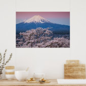 Fuji und Kirschblüten Poster (Küche)