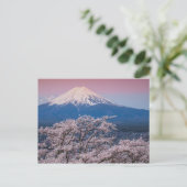 Fuji und Kirschblüten Postkarte (Stehend Vorderseite)
