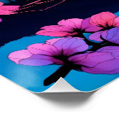 Fuji und Sakura Blossom Landschaftliche Kunst Poster (Ecke)