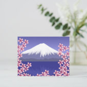 Fuji und Sakura blühen Postkarte (Stehend Vorderseite)